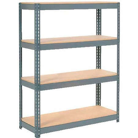 Global Industrial Extra Heavy Duty Shelving 48W x 18D x 72H With 4 Shelves, Wood Deck, Gry B2297299
